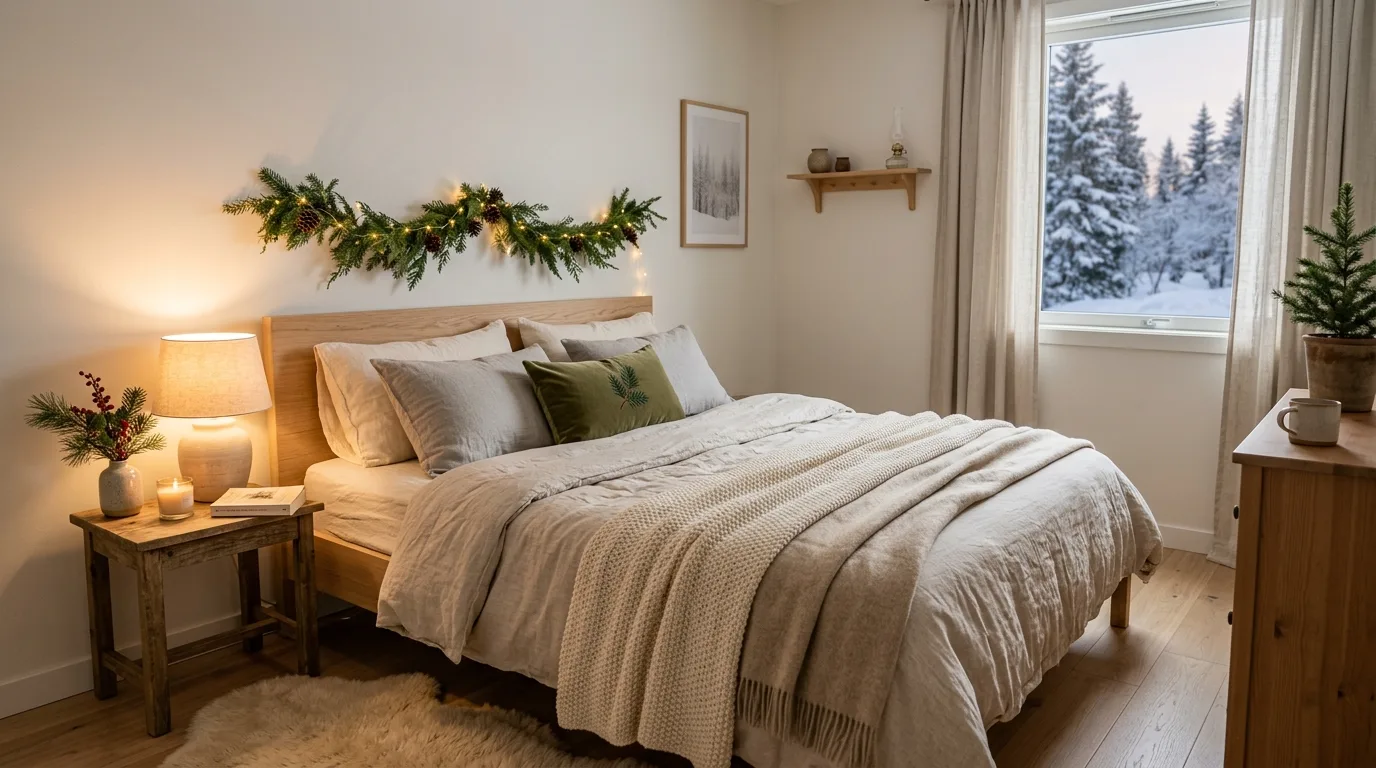 Bring in paper stars or ornaments for softer seasonal detail inspiration for a Scandinavian holiday home.